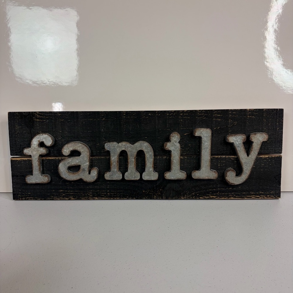 Family Authentic Barn Wood Sign 3D cut letters Farmhouse Rustic Home Decor Gray